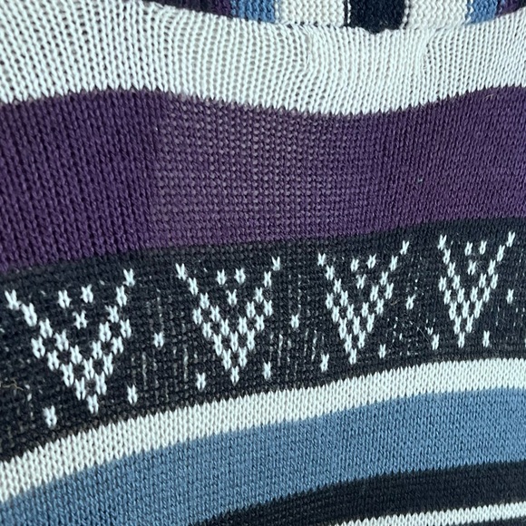 Longline Knit Cardigan Sweater Duster Geometric Aztec Boho Southwestern purple - Picture 7 of 11